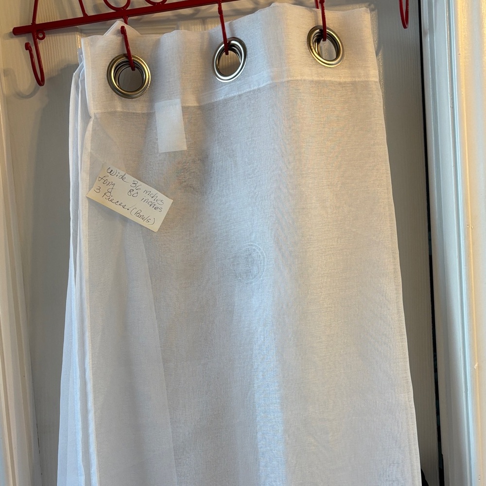 Classic White NEW Sheer Curtains  with 6 Grommets 3 panels